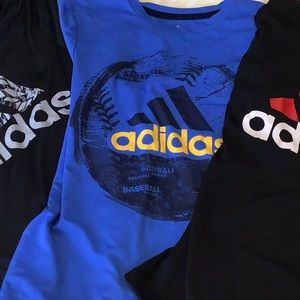 Three adidas Tees. Boys size 8/10